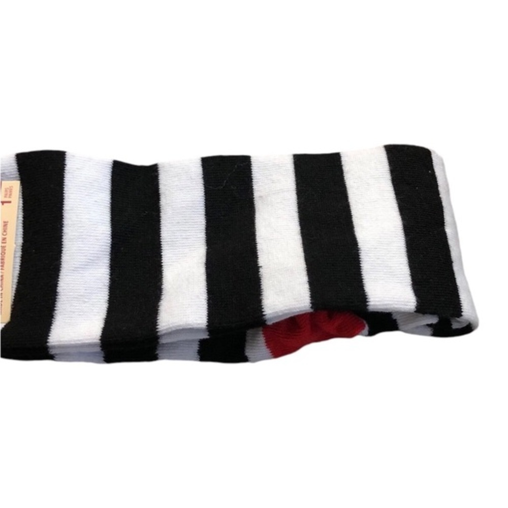 Pair of white and black striped socks new